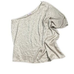 Leopard Print Top Beige Cheetah Print Off the‎ Shoulder Shirt Size L